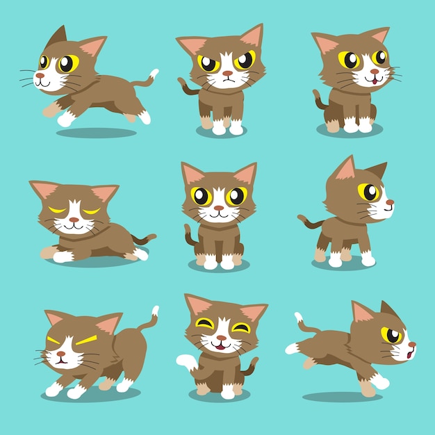 Vector cartoon karakter kat vormt