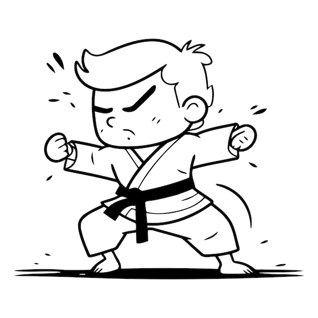 Cartoon karate boy vector illustration Cartoon karate boy vector illustration