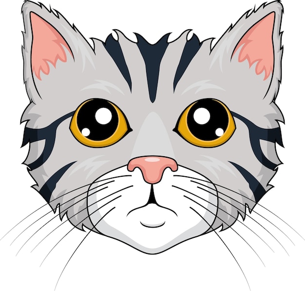 Cartoon kat hoofd mascotte ontwerp