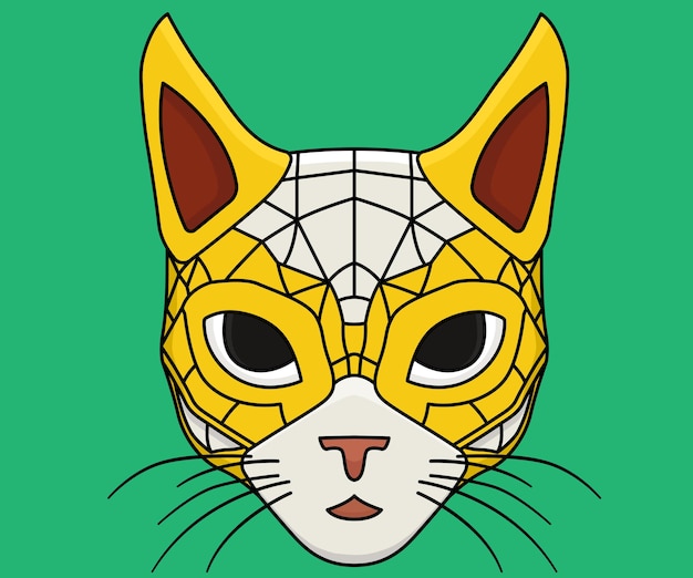 cartoon kat met superhelden masker vector illustratie kat gezicht vector illustratie