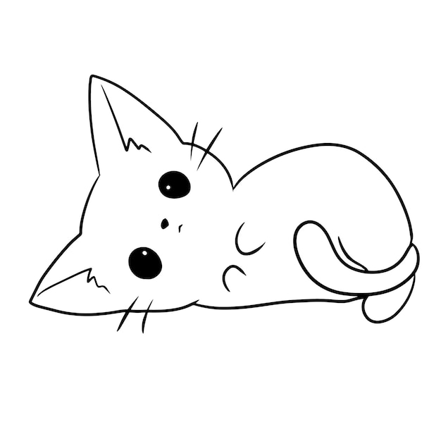 cartoon kat schattig dier doodle kawaii anime kleurplaat schattig illustratie illustraties karakter