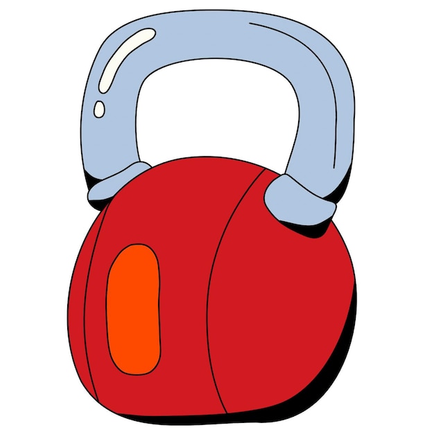 a cartoon kettle with a handle on a white background