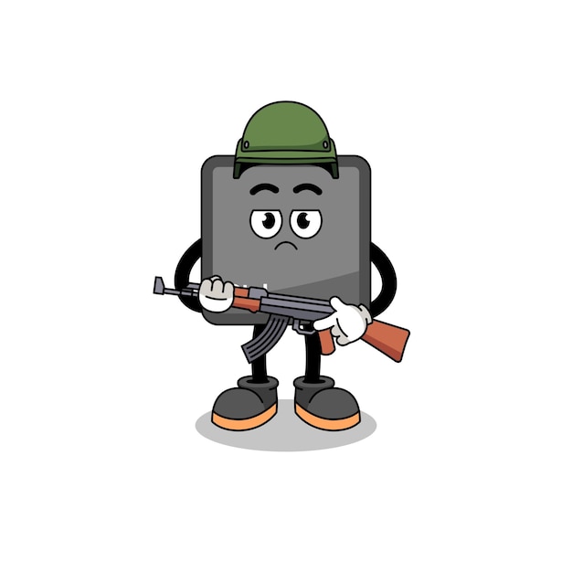 Vector cartoon of keyboard control button soldier character design