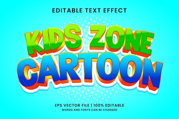 Vector cartoon kids editable text effect