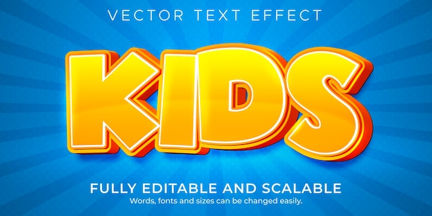 Cartoon kids text effect, editable comic and fun text style