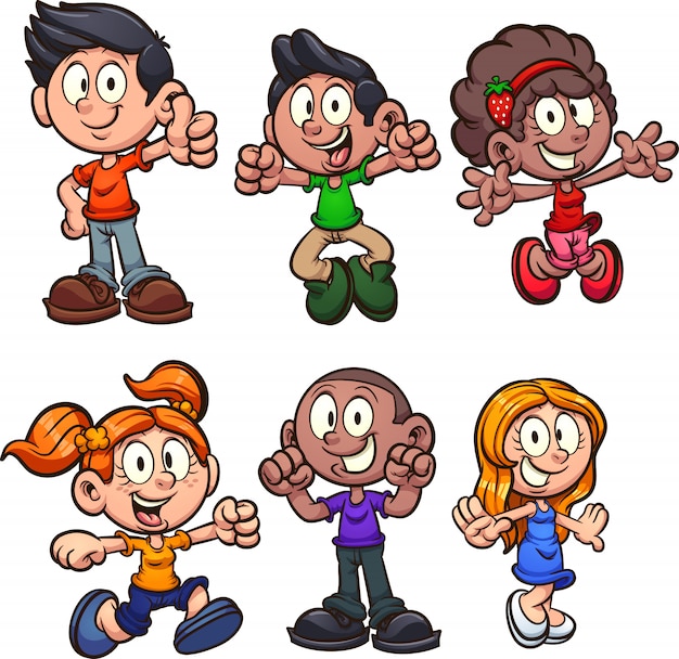 Vector cartoon kids