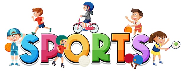 Cartoon kinderen sport banner ontwerp