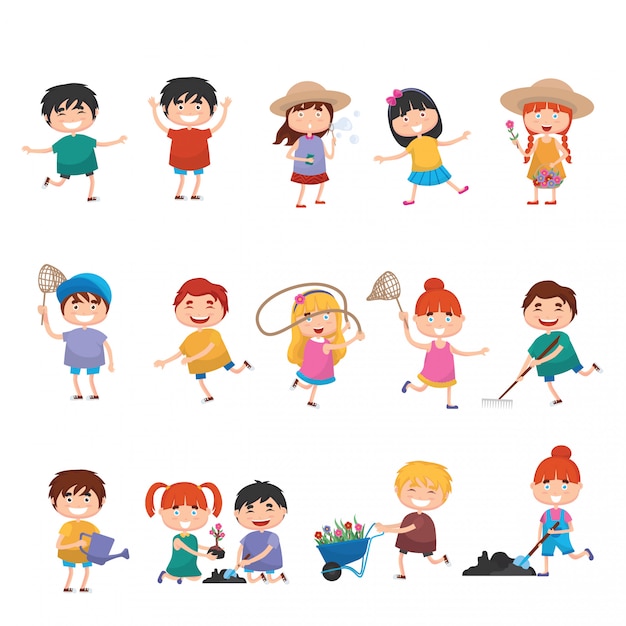 Vector cartoon kinderen