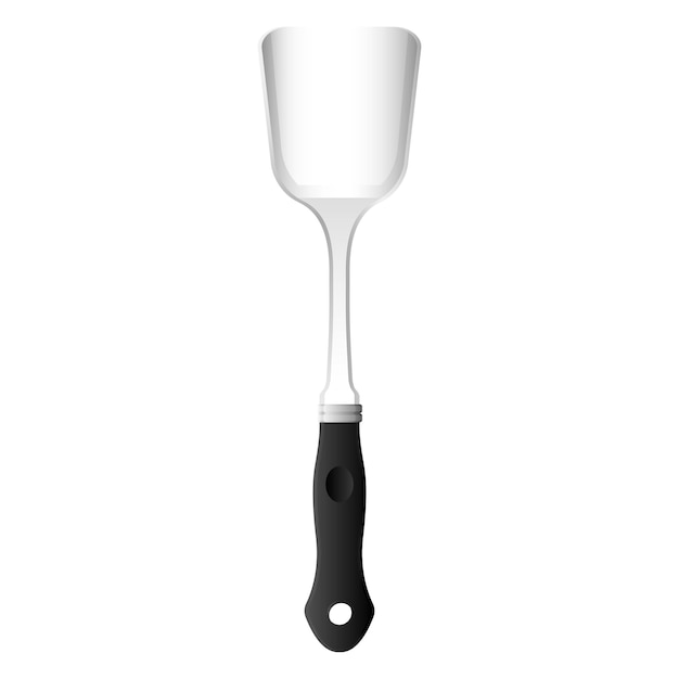 Cartoon kitchenware cultery stainless spatula gray gradient color