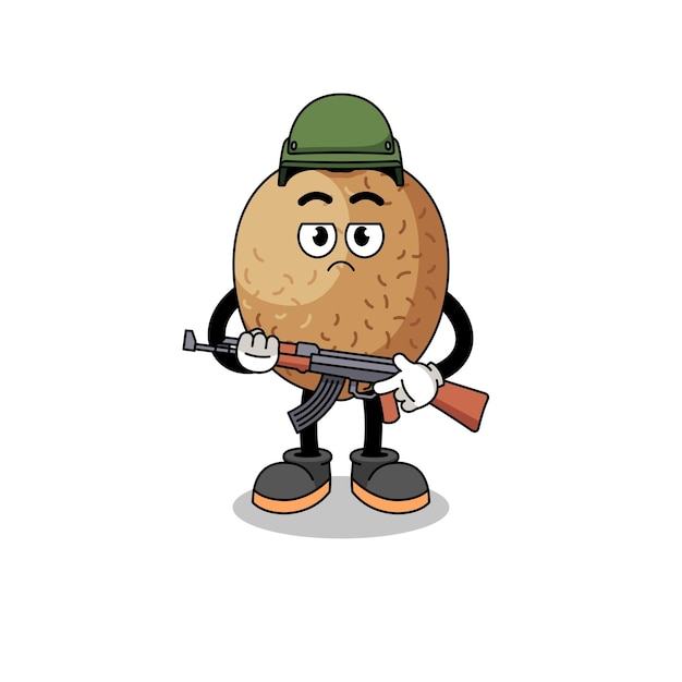 Cartoon of kiwifruit soldier