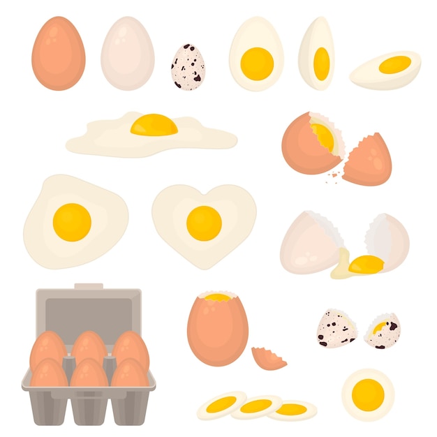 Cartoon Kleur Eieren Verschillende vormen Iconen Stel Vector