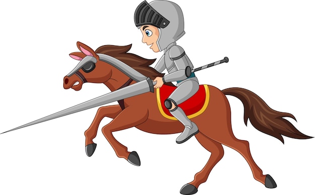 Knight riding horse illustration, Knight Cartoon Illustration, heroic knight,  speech Balloon, happy Birthday Vector Images, shield png