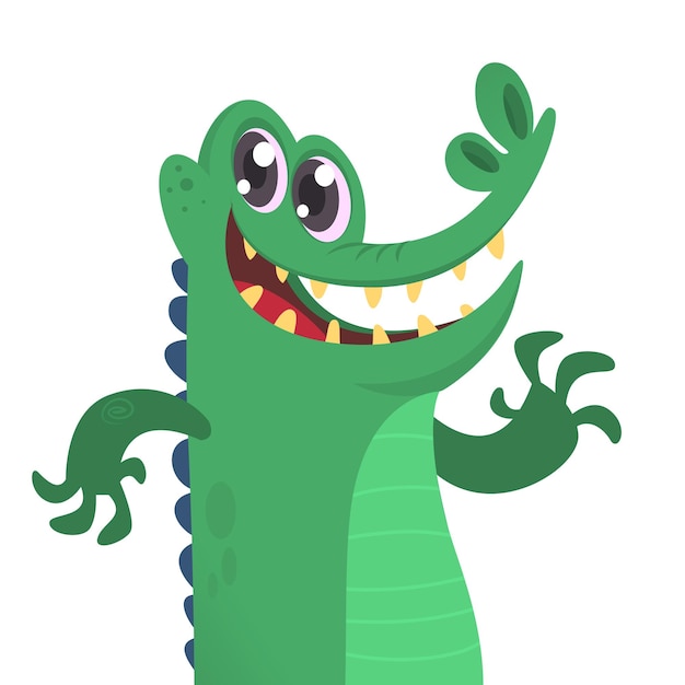 Vector cartoon krokodil vector karakter icoon geïsoleerd op wit