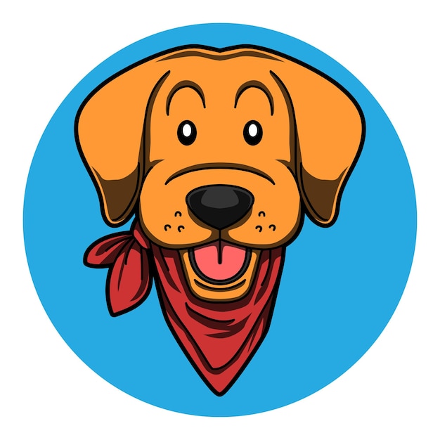 cartoon Labrador retriever hond hoofd illustratie