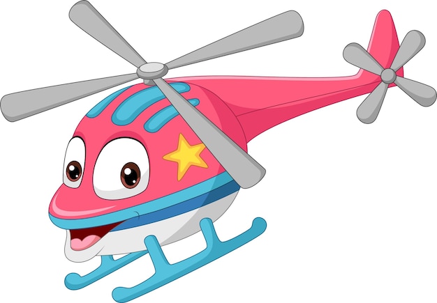 Cartoon lachende helikopter mascotte karakter