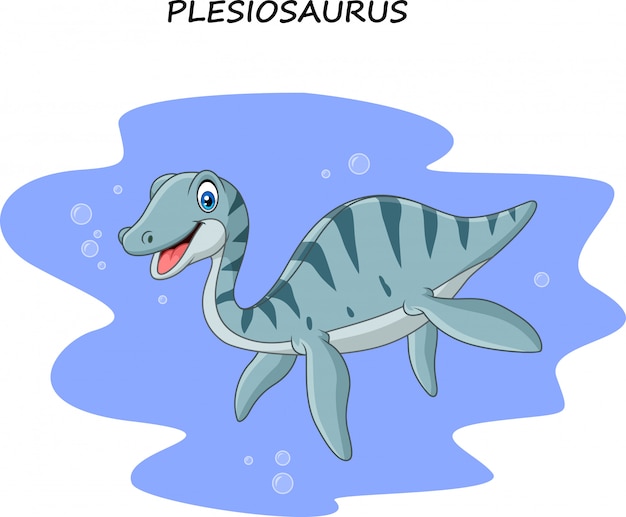 Cartoon lachende plesiosaurus