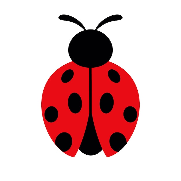 Vettore cartoon ladybug flat design icon illustrazione vettoriale