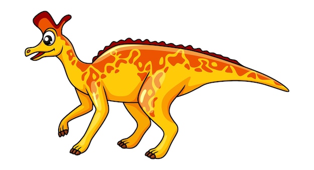 Cartoon lambeosaurus dinosaurus karakter vector