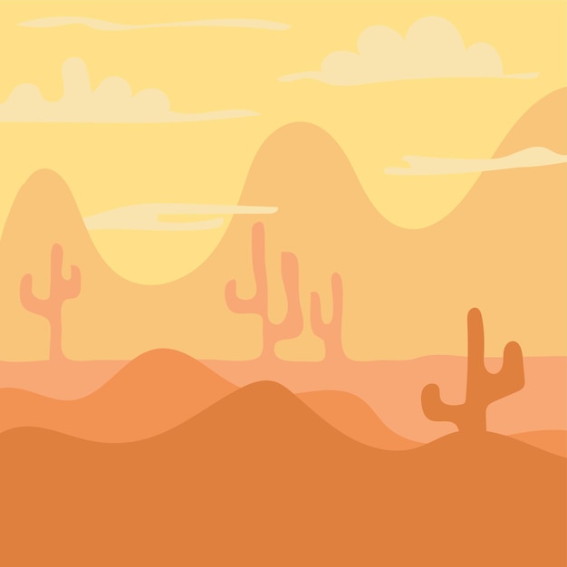 Cartoon landschap voor game-design, zachte natuur achtergrond -woestijn