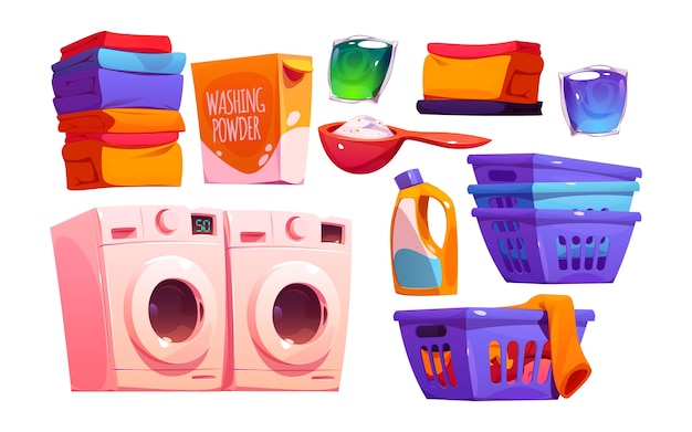 Vector cartoon laundry collection