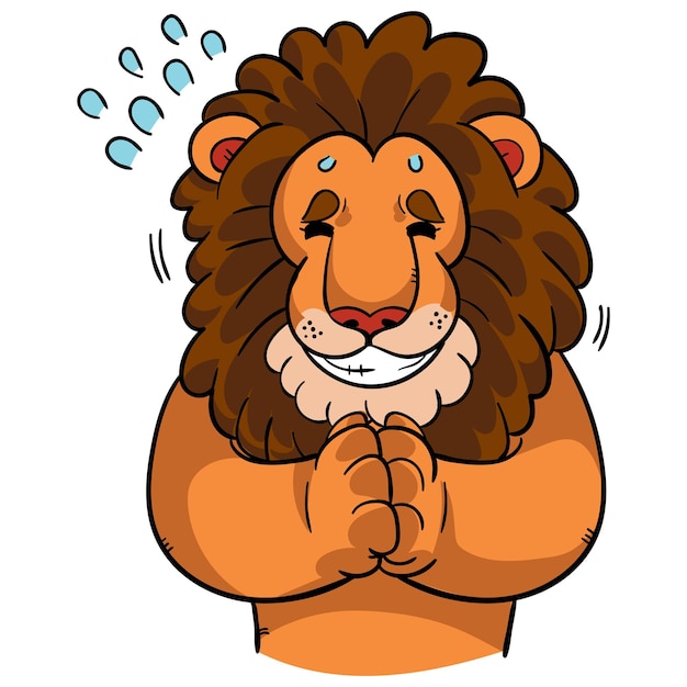 Cartoon leeuw bedelende vector illustratie