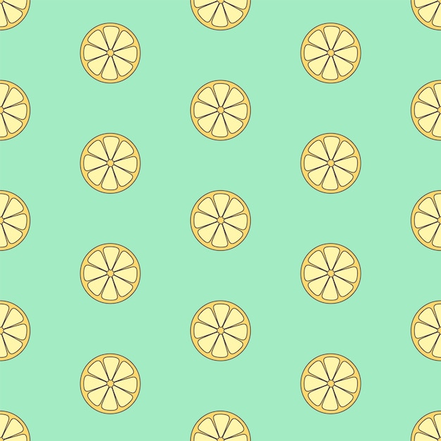 Cartoon lemon slice pattern