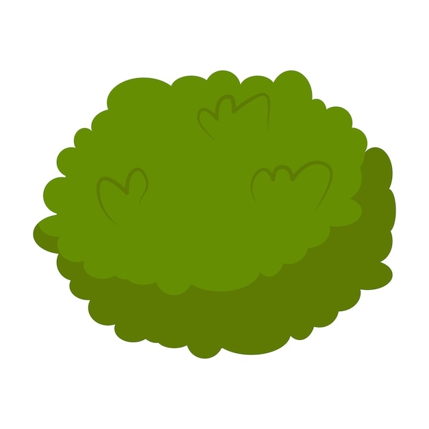 Cartoon lente groene struik geïsoleerd op een witte achtergrond Platte vectorillustratie