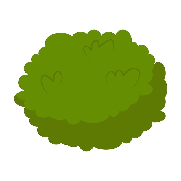 Vector cartoon lente groene struik geïsoleerd op een witte achtergrond platte vectorillustratie