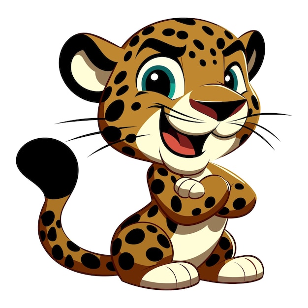 Vettore cartone animato illustrazione vettoriale di leopardo