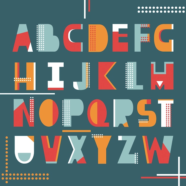 Cartoon letters font design vector