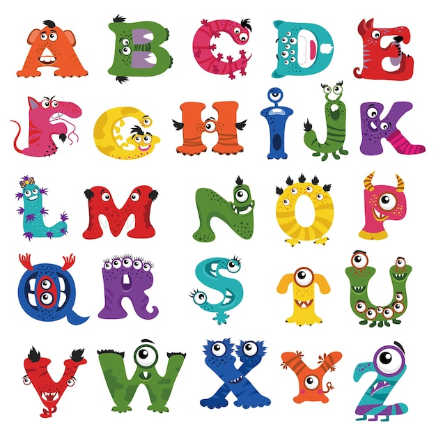 Vector cartoon letters lettertype ontwerp vector