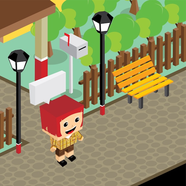 cartoon life isometric theme