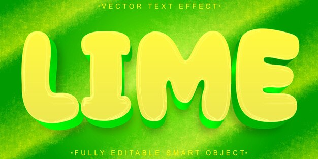 Cartoon Lime Vector Volledig bewerkbaar Smart Object Text Effect