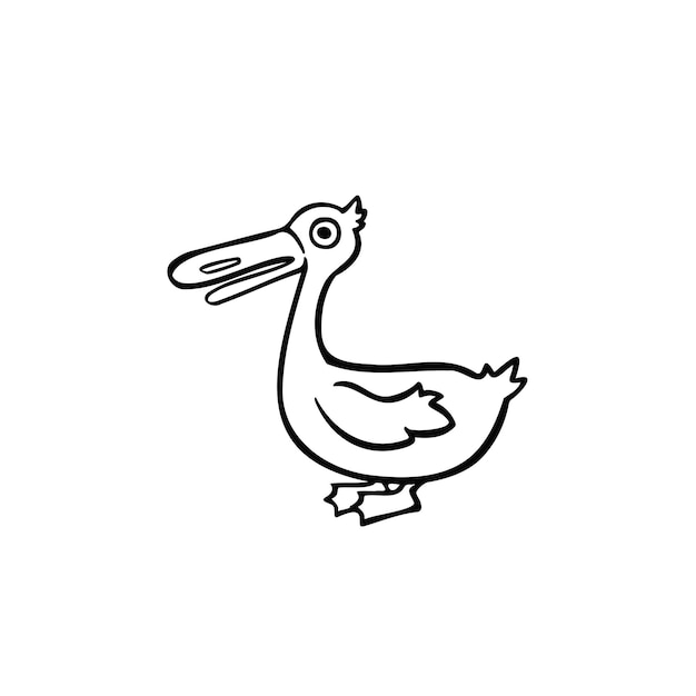 Cartoon line sketch mallard duck vector