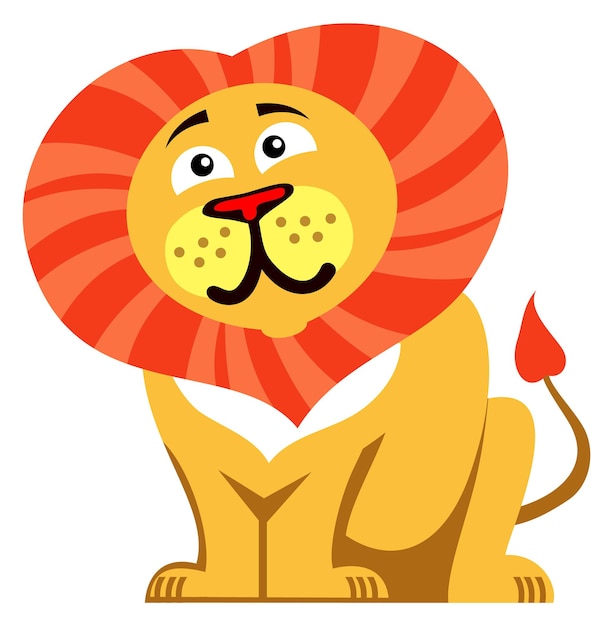 Cartoon lion African safari cat Animal icon