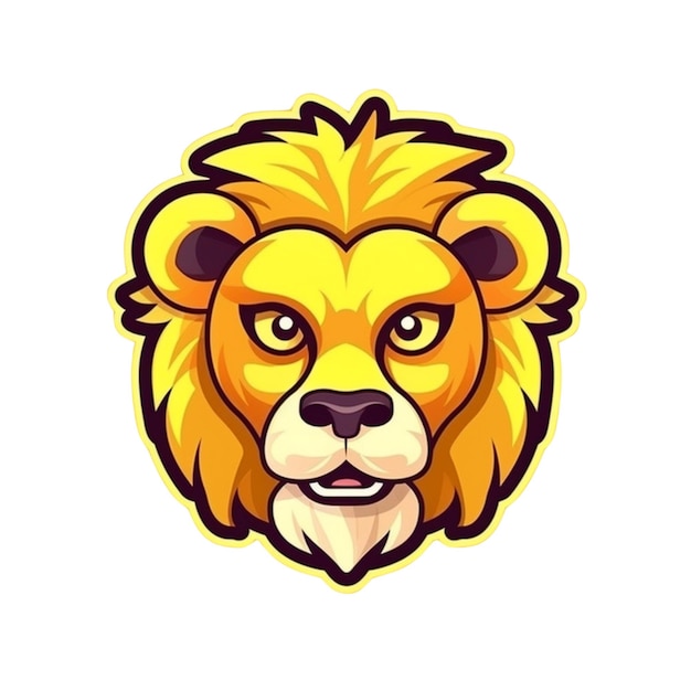 Vector cartoon lion face vector design