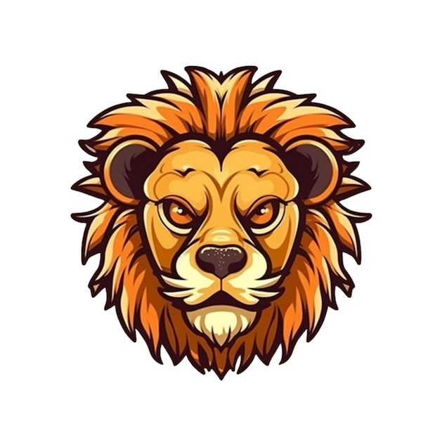 Vector cartoon lion face vector design