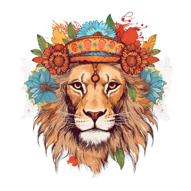 cartoon lion head vector