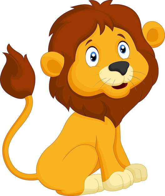 Cartoon lion sitting