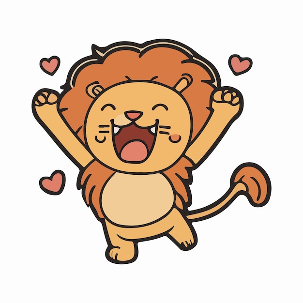 A cartoon lion with a big smile and a big smile.