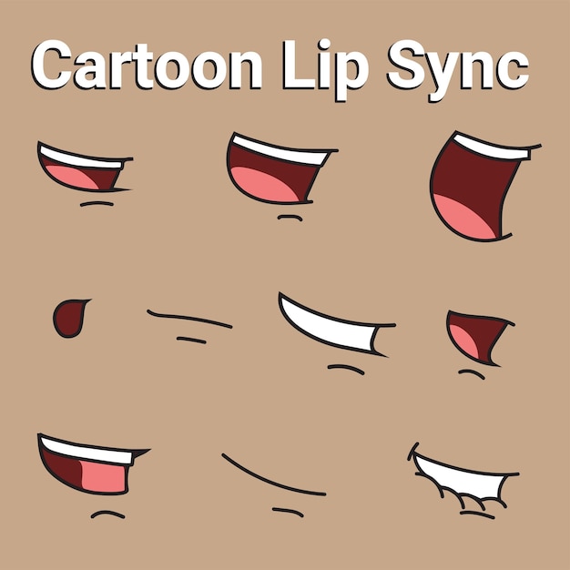 Cartoon lip sync vectorillustratie