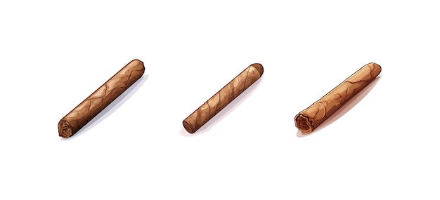 Vettore sigaro illuminato da cartoni animati con fumo disegno di illustrazione vettoriale