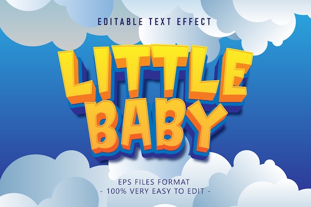 Cartoon little baby text effect, editable text