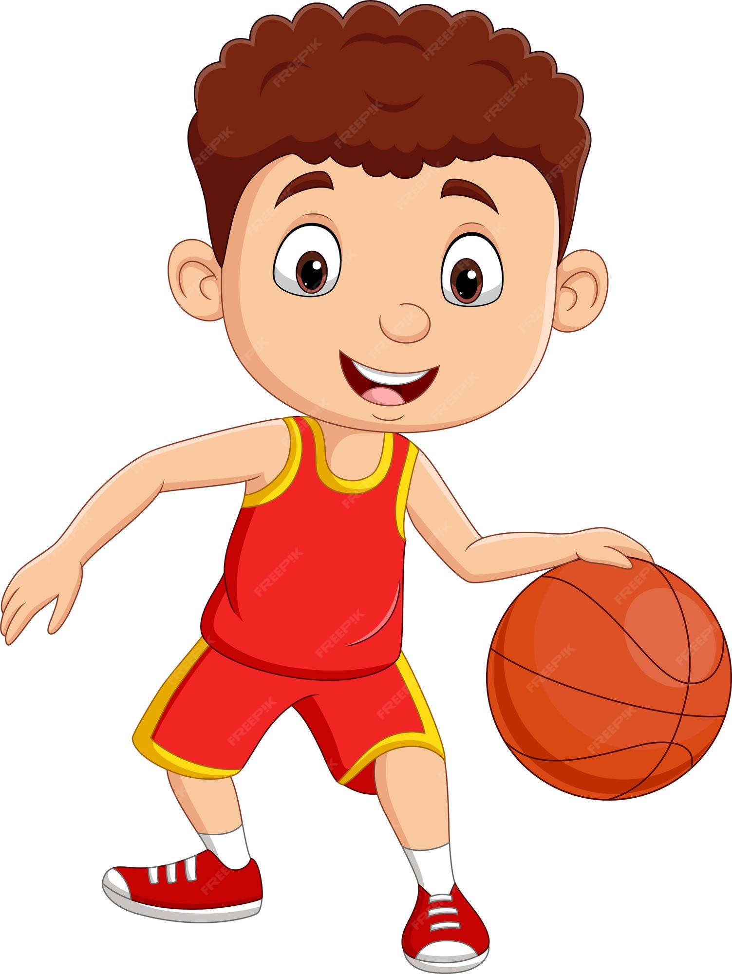 Premium Vector | Cartoon little boy playing basketball Premium Vector | Cartoon little boy playing basketball