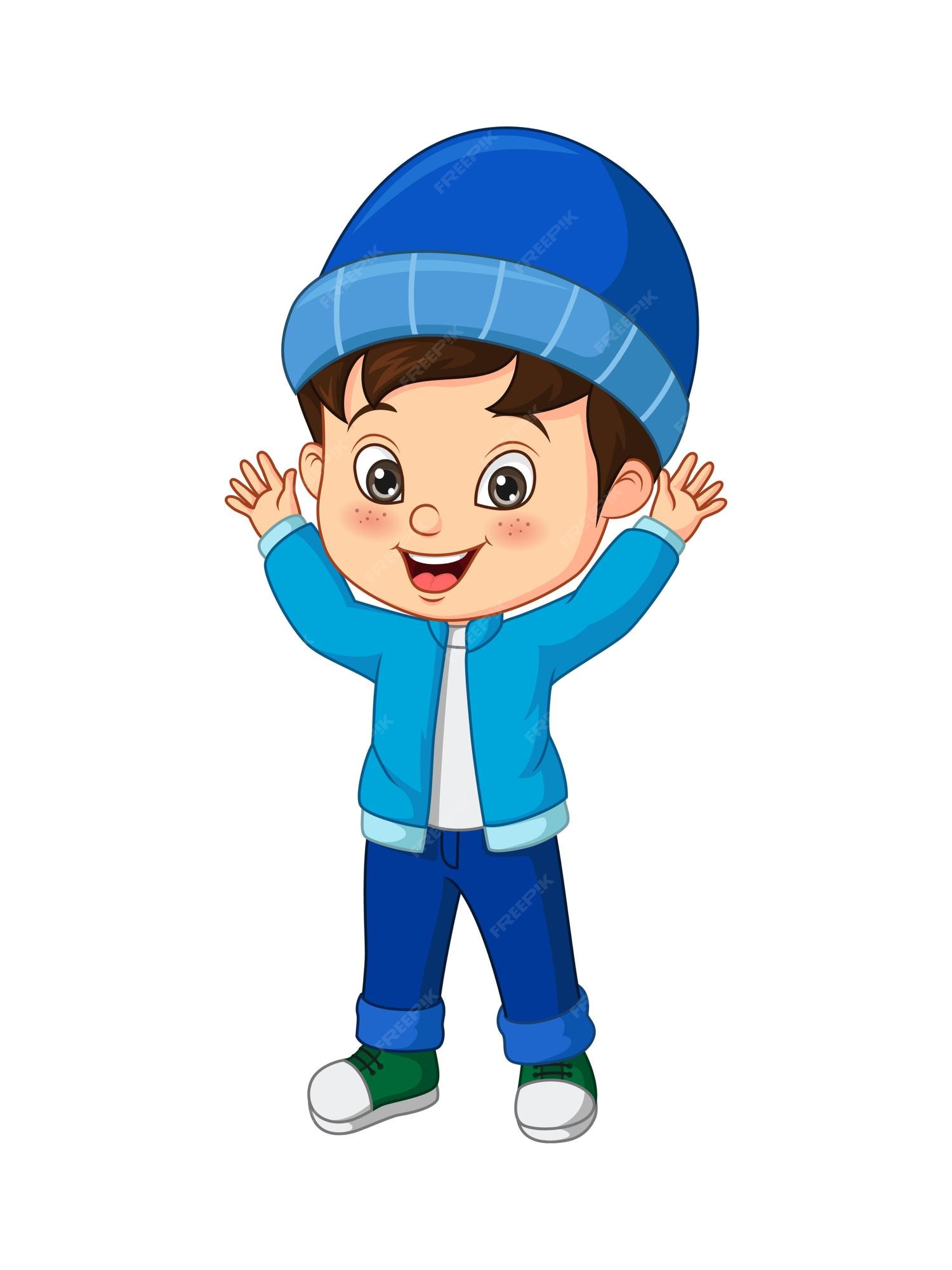 Premium Vector | Cartoon little boy wearing warm clothes Premium Vector | Cartoon little boy wearing warm clothes