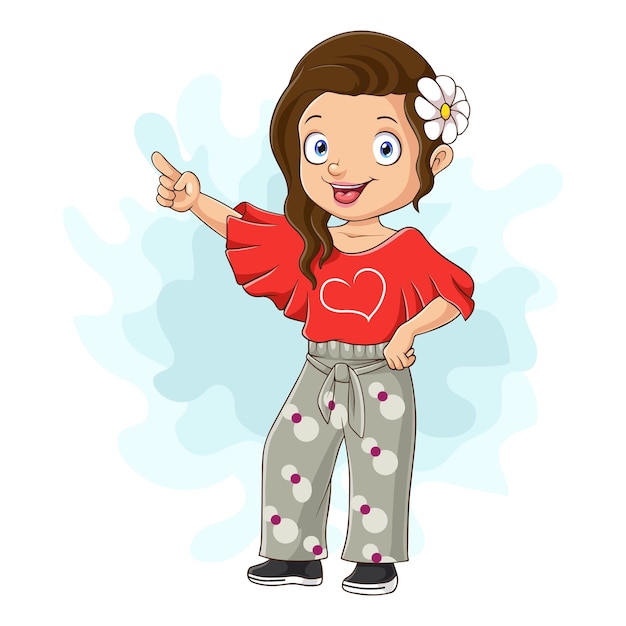 Vector cartoon little girl with big idea