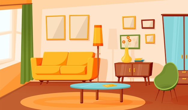 cartoon background living room selections