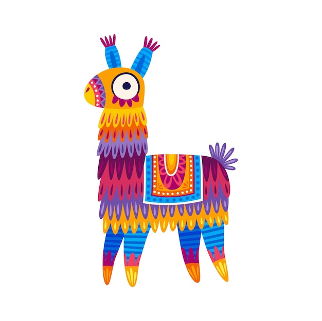 Вектор Мультяшная лама альпака смешной перуанский персонаж