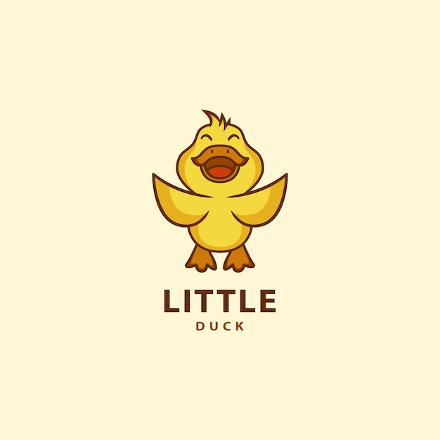 Cartoon logo design little duck vector illustration 3