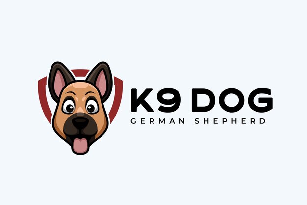 Vector cartoon logo for dog with creative and stylish concept